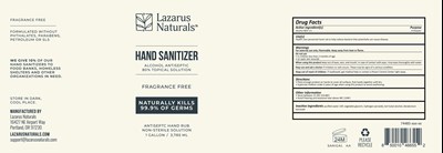 Gallon Label - hand sanitizerGallon health care